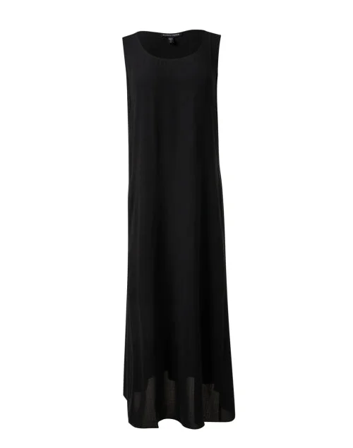 Strapless Women Dress with a Built - in Bra for Comfort and SupportBlack Silk Georgette Dress