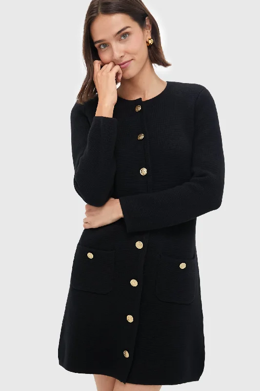 Sheath Women Dress with a Tailored Fit for a Professional LookBlack Stella Cardigan Dress