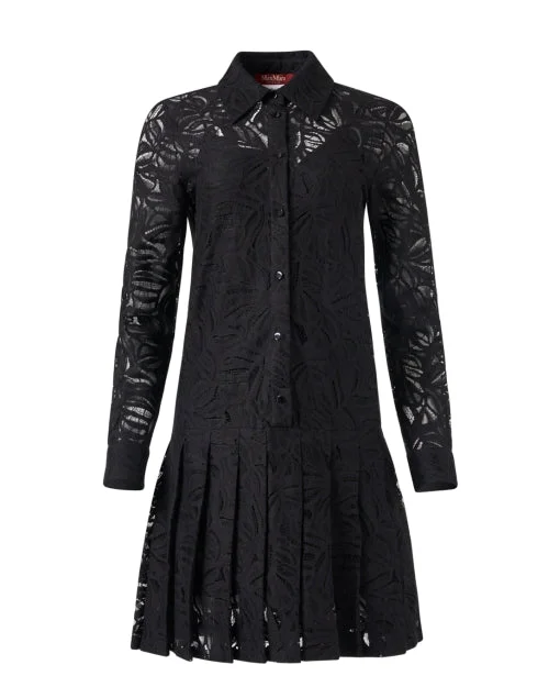 Shift Women Dress with a Simple and Classic Design for Everyday WearEdotto Black Lace Shirt Dress