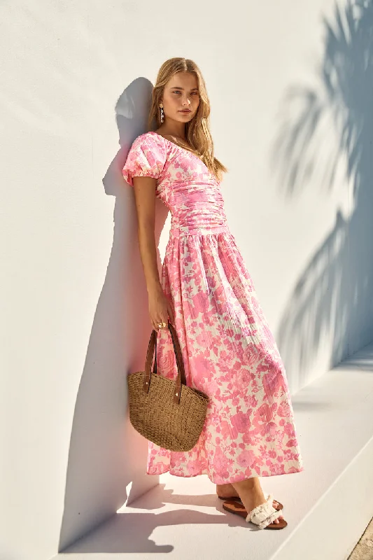 Sheath Women Dress with a Tailored Fit for a Professional LookFORTUNATE ONE Garden Party Maxi Dress Pink