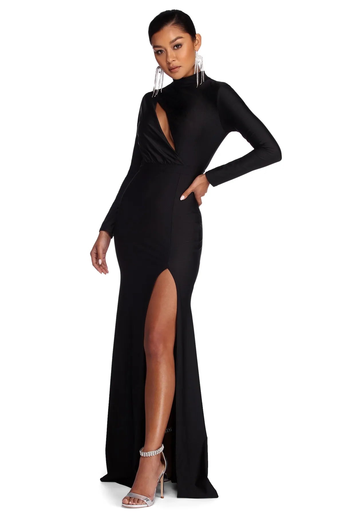 Little Black Women Dress with Sequins for a Glamorous Night OutKamila Formal Open Back Dress