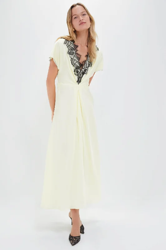 Ruffled Women Dress with Multiple Layers for a Playful and Girly StyleLemon Zest Fringe Lace Dress