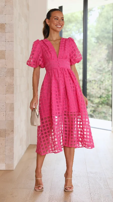 Off - the - Shoulder Women Dress for a Romantic and Feminine LookLiana Midi Dress - Pink