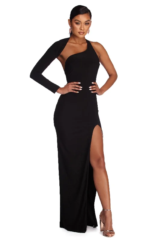 Strapless Women Dress with a Built - in Bra for Comfort and SupportSienna Formal One Shoulder Dress