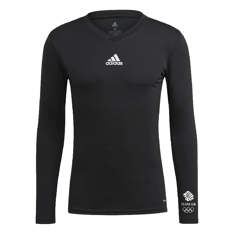 Organic Cotton Women T Shirt for Eco - Conscious Wearersadidas Team GB Black Baselayer Top