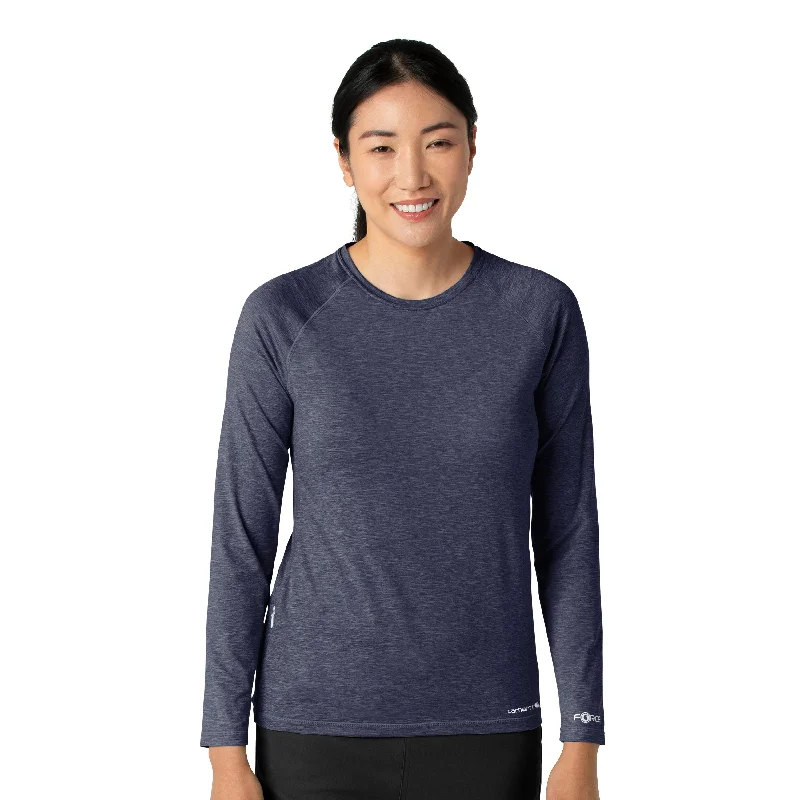 Distressed Women T Shirt with a Laid - Back AestheticCarhartt Force Sub-Scrubs Women's Performance Long Sleeve Tee - Navy Heather