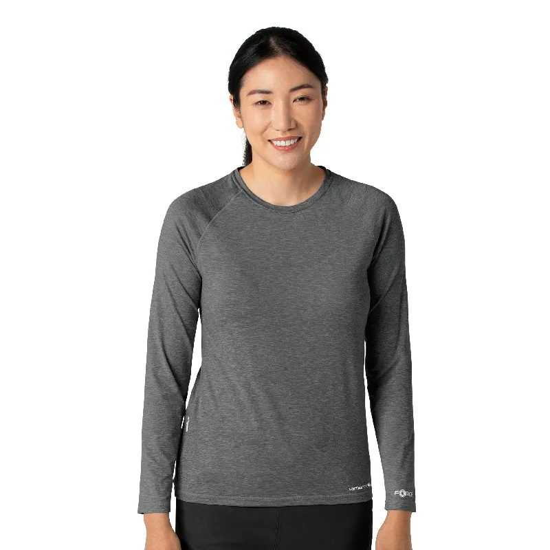 Ringer T Shirt Women with Retro - Inspired StripesCarhartt Force Sub-Scrubs Women's Performance Long Sleeve Tee - Pewter Heather