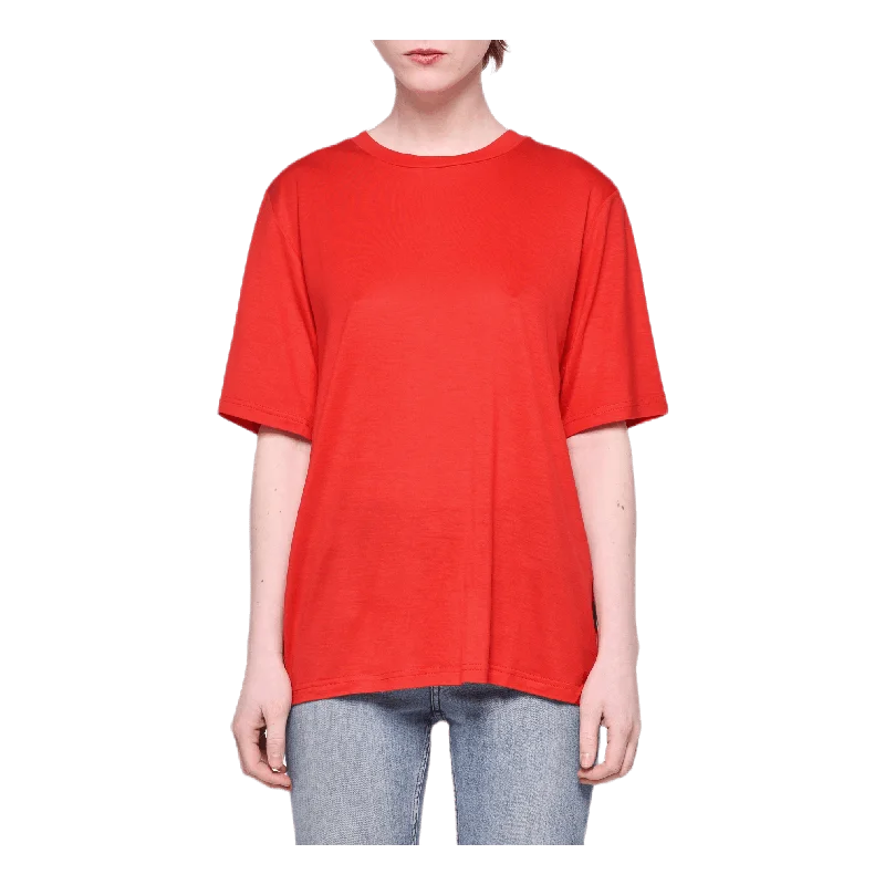 Embroidered Women T Shirt with Intricate DetailsPerfect Slice Tee Red