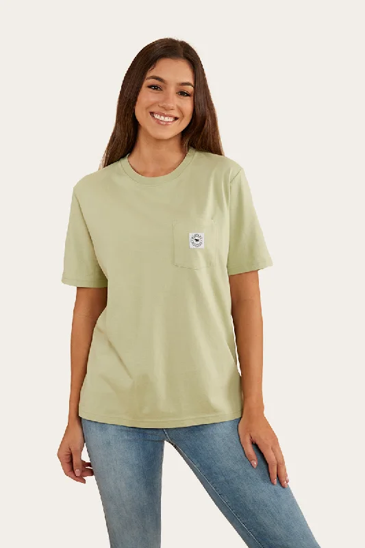 Crew Neck Women T Shirt with a Timeless DesignEsther Womens Loose Fit T-Shirt - Pale Olive