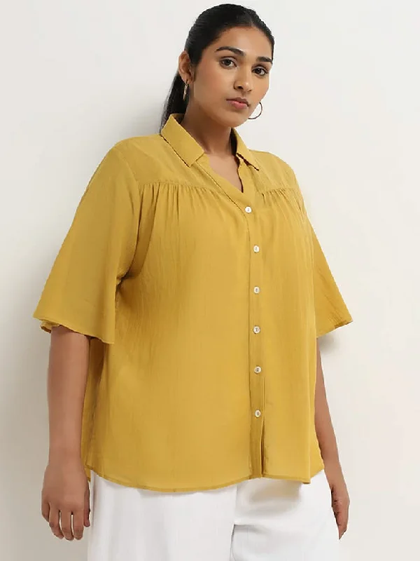 Bermuda Women Shorts for a Classic and Sophisticated LookGia Mustard Solid Cotton Shirt