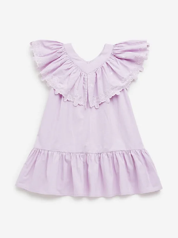 Belted Women Shorts to Enhance the WaistlineHOP Kids Lilac Ruffle Design Tiered Cotton Dress