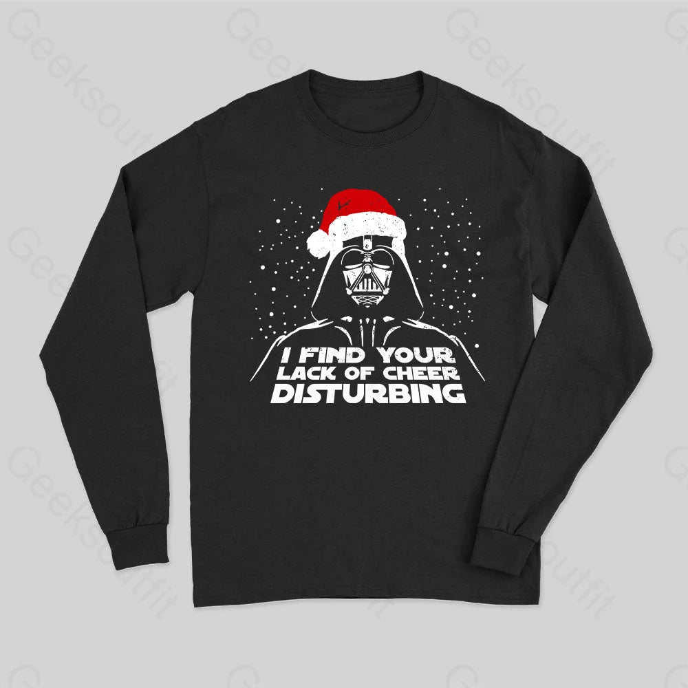 Pocketed Women T Shirt for Added FunctionalityI Find Your Lack Of Cheer Disturbing Christmas Long Sleeve T-Shirt