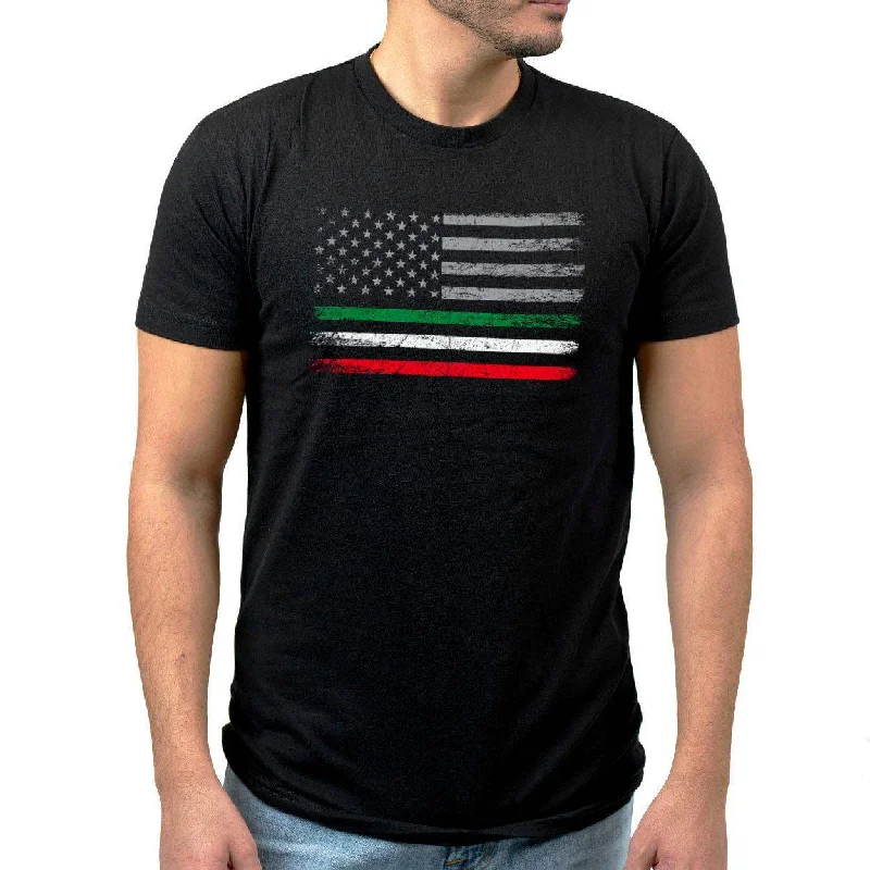 Striped Women T Shirt in a Classic PatternItalian-American Flag Tee