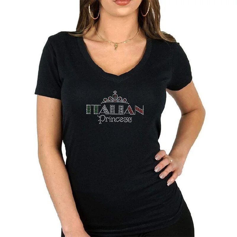 Distressed Women T Shirt with a Laid - Back AestheticItalian Princess Womens Tee