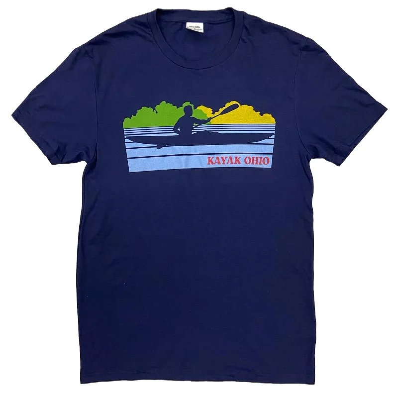 Distressed Women T Shirt with a Laid - Back AestheticKayak Ohio Shirt