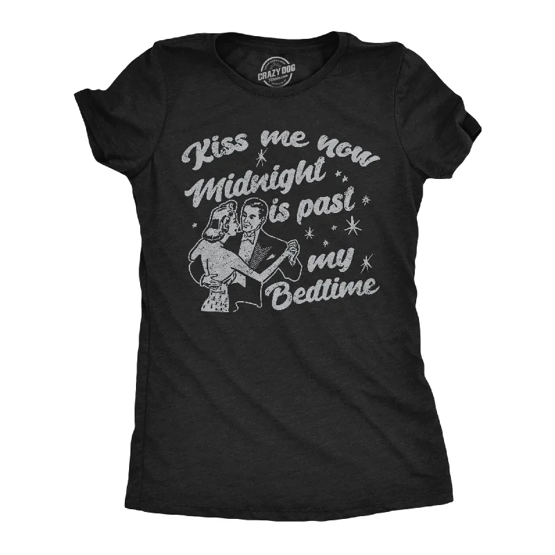 Puff Sleeve Women T Shirt for a Fashion - Forward LookKiss Me Now Midnight Is Past My Bedtime Women's T Shirt