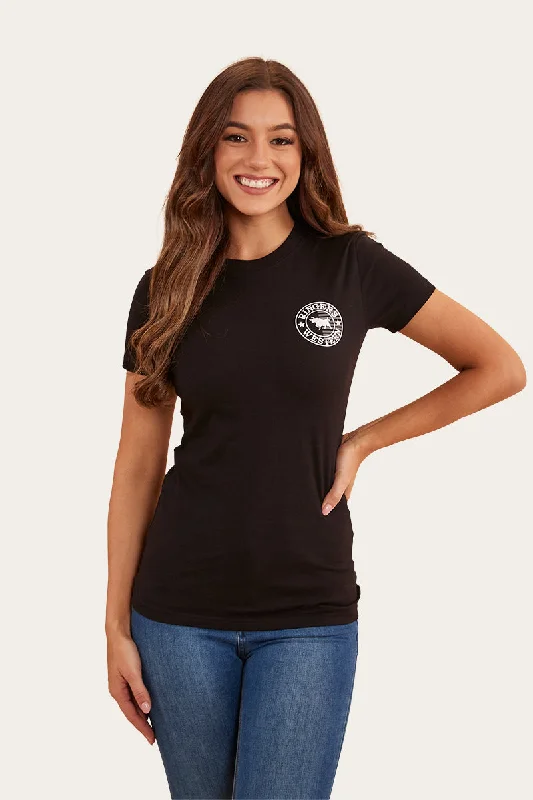 V - Neck Women T Shirt to Enhance the NecklineSignature Bull Flag Womens Classic Fit T-Shirt - Black