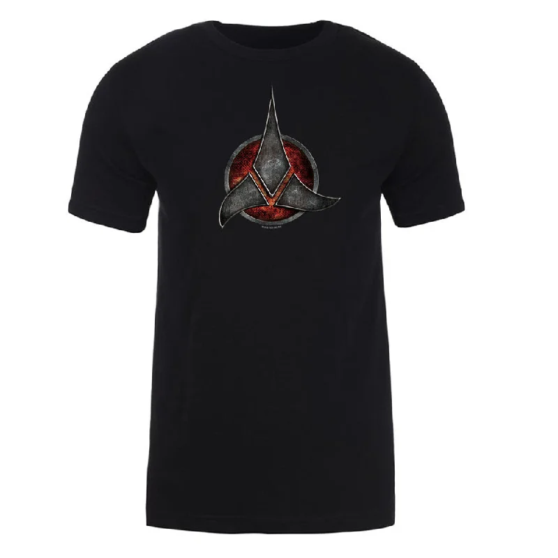 Distressed Women T Shirt with a Laid - Back AestheticStar Trek Klingon Logo Adult Short Sleeve T-Shirt