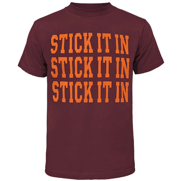 Crew Neck Women T Shirt with a Timeless DesignStick It In T-Shirt: Maroon