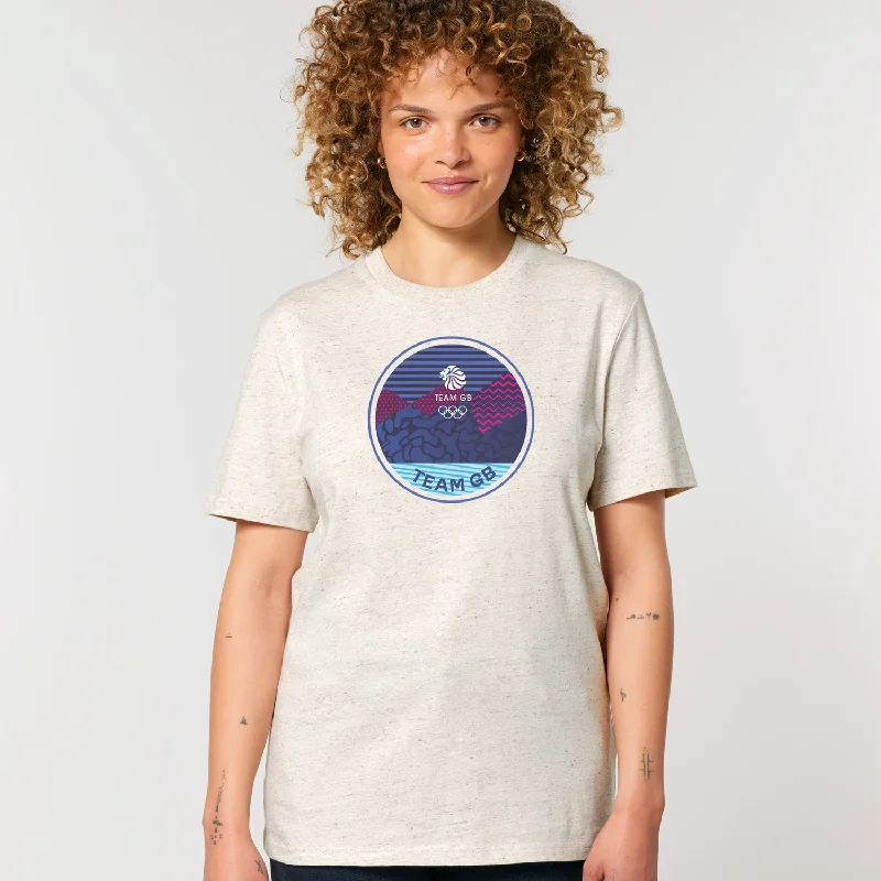 Crew Neck Women T Shirt with a Timeless DesignTeam GB Core Emblem T-Shirt Natural