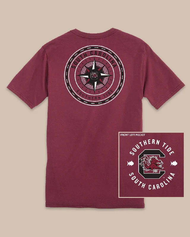 Ringer T Shirt Women with Retro - Inspired StripesUSC Gamecocks Gameday Collegiate Compass T-Shirt