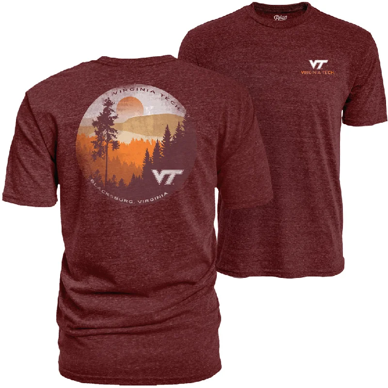 Crop Top Women T Shirt to Pair with High - Waisted BottomsVirginia Tech Collegiate Pines T-Shirt: Maroon