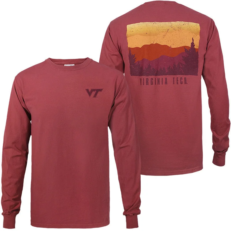 Long Sleeve Women T Shirt for Cooler WeatherVirginia Tech Mountains Comfort Wash Long-Sleeved T-Shirt by Gear