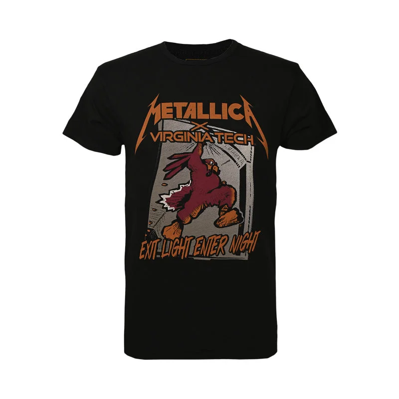 Sequined Women T Shirt for a Sparkly Night OutVirginia Tech x Metallica Black Label HokieBird Stone Washed T-Shirt: Black