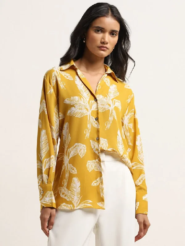 Cuffed Women Shorts for a Laid - Back and Trendy LookWardrobe Yellow Printed Shirt