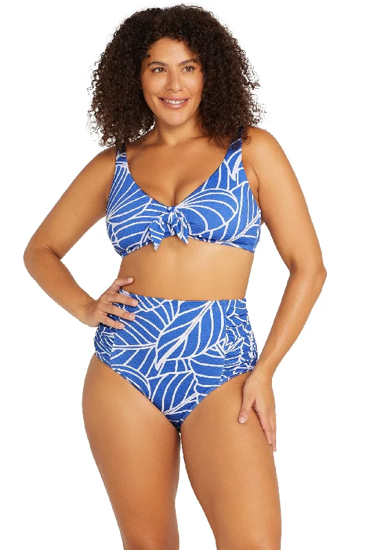 Long - line bikini top for added support and a fashionable lookPhilharmonic Blue Chagall Bikini Top - Final Sale