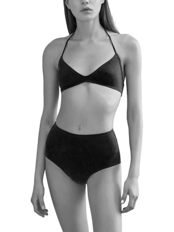 High - performance bikini with quick - drying fabric for active swimmersHanna Halterneck Bikini Top Black