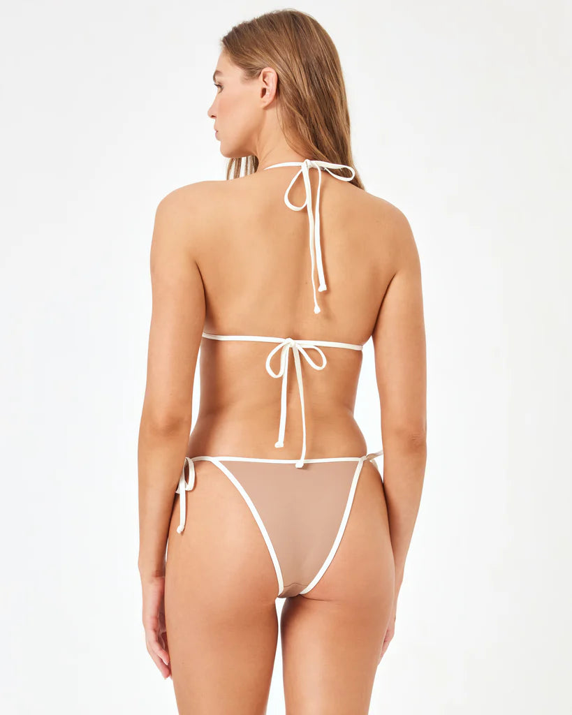 Lace - trimmed bikini for an elegant and romantic touchLevy Bikini Bottom Bitsy Saddle Cream