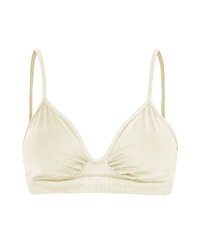 Long - line bikini top for added support and a fashionable lookLIBERATED Bikini Bra top | Cream