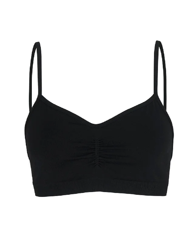 Lace - trimmed bikini for an elegant and romantic touchPOISE Bra Top | Black