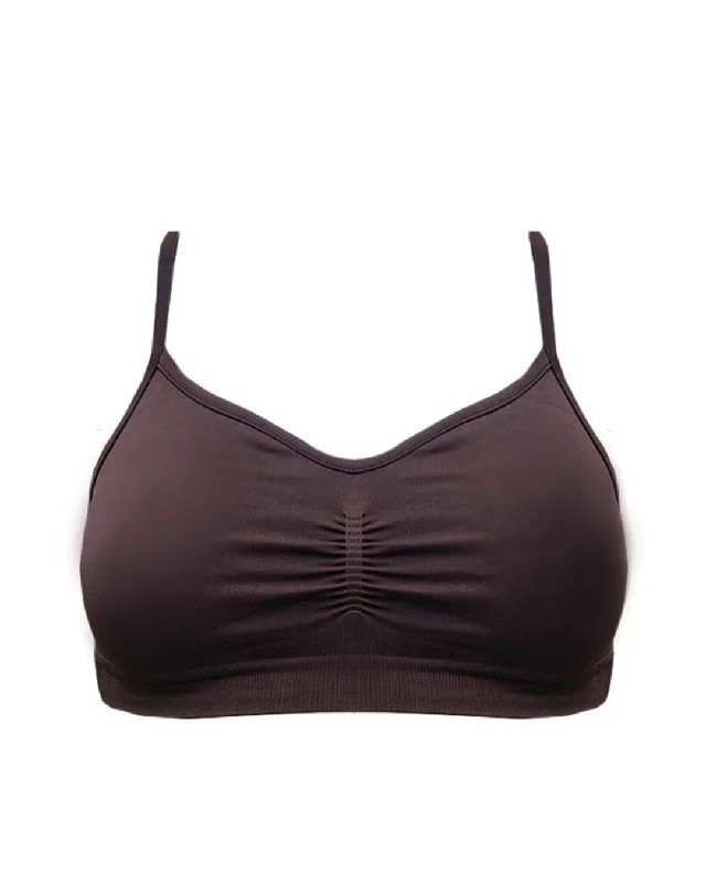 Lace - trimmed bikini for an elegant and romantic touchPOISE Bra Top | Chocolate Brown