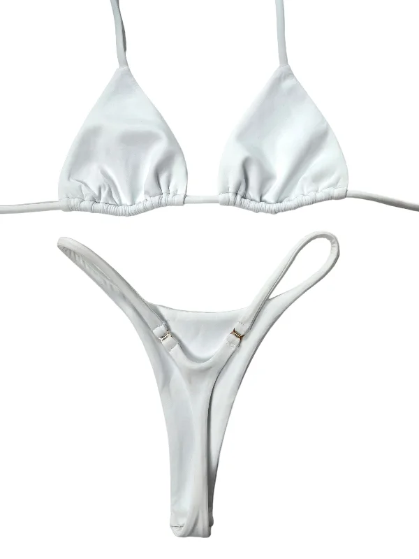 Sports bikini for high - intensity water activities like surfingDIPPED SEAMLESS THONG BOTTOM- WHITE