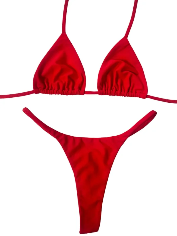 Maternity bikini for expecting mothers to enjoy the beach comfortablySEAMLESS TRIANGLE TOP- RED